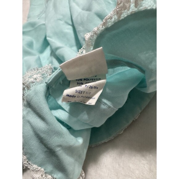 Toddle Time JC Penney Vintage Dress Baby Toddler Size 1 1/2 Embroidered Blue - Picture 8 of 9